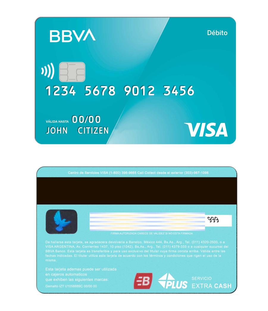 Argentina BBVA bank Visa Debit Card